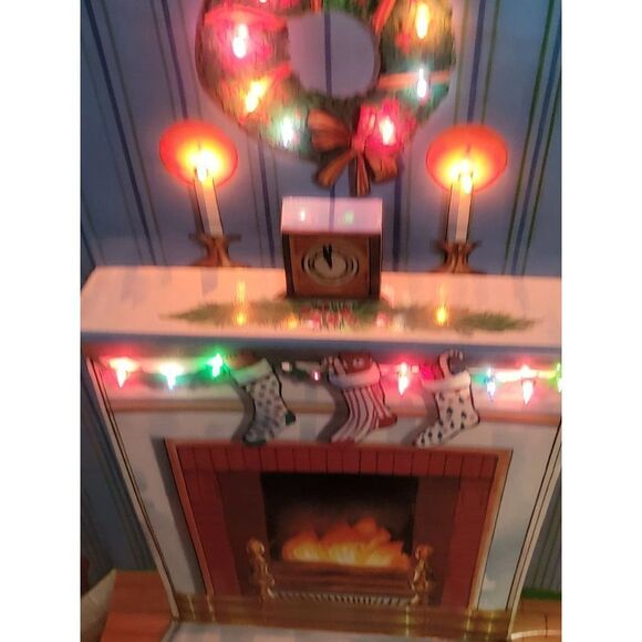 Telco Vintage motionette fireplace dimensional background display Xmas accessory - Picture 6 of 14